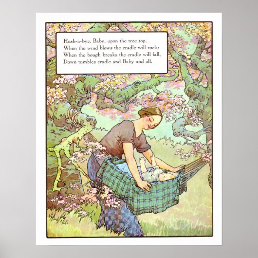 ヴィンテージ子供部屋プリント – ハシーブアバイベビー ポスター (正面)