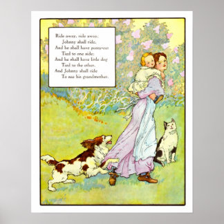 ヴィンテージ子供部屋プリント – ライドジョニー遠くにズ ポスター