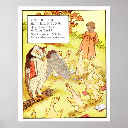 ヴィンテージ子供部屋プリント- ABC ポスター (正面)