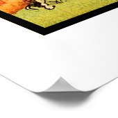 ヴィンテージ子供部屋ライムアートザキャットとバイオリン ポスター (角)