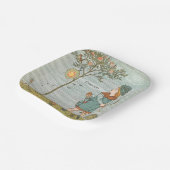 ヴィンテージ子供部屋ライムイラストレーションボーイボウアロー ペーパープレート (傾斜あり)