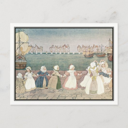 ヴィンテージ子供部屋ライムバイH. Willebeek Le Mair ポストカード (正面)