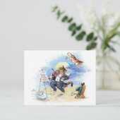 ヴィンテージ子供部屋ライムヘイ・ディドル、猫フィドルアート ポストカード (スタンド正面)