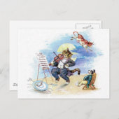 ヴィンテージ子供部屋ライムヘイ・ディドル、猫フィドルアート ポストカード (正面/裏面)