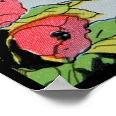 ヴィンテージ子供部屋ライム写真バッタ ポスター (角)