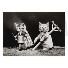 ヴィンテージ子犬と子猫のノートカード