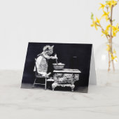 ヴィンテージ子犬と子猫のノートカード カード (黄色い花)