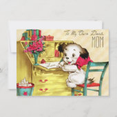 ヴィンテージ子犬の母のための幸せな母親の日 シーズンカード (正面)