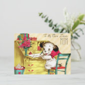 ヴィンテージ子犬の母のための幸せな母親の日 シーズンカード (スタンド正面)