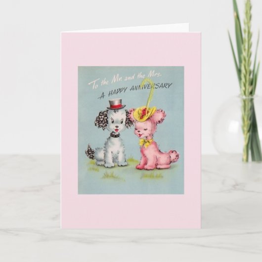 ヴィンテージ子犬アニバーサリーグリーティングカード カード (正面)