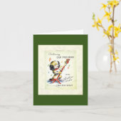 ヴィンテージ子犬クロナークリスマスカード カード (黄色い花)