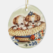 ヴィンテージ子犬 セラミックオーナメント (左)