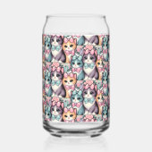 ヴィンテージ子猫が弓を着る ガラス缶 (左)