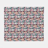 ヴィンテージ子猫が弓を着る フリースブランケット (正面(横))