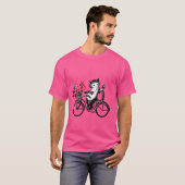 ヴィンテージ子猫が自転車に乗る Tシャツ (正面フル)