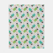 ヴィンテージ子猫とギフトボックス フリースブランケット (正面)