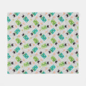 ヴィンテージ子猫とギフトボックス フリースブランケット (正面(横))