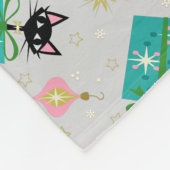 ヴィンテージ子猫とギフトボックス フリースブランケット (角)