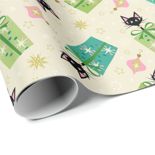 ヴィンテージ子猫とギフトボックス©studioxtine ラッピングペーパー (ロールコーナー)