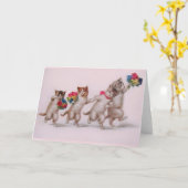 ヴィンテージ子猫とブケツの母の日のカード カード (黄色い花)