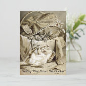 ヴィンテージ子猫のマイオシャリーアートGet Well Cardテンプレート (スタンド正面)