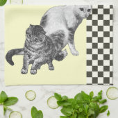 ヴィンテージ子猫キッチンタオル キッチンタオル (折り畳み)