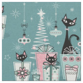 ヴィンテージ子猫クリスマスII sxZ ©studioxtine ファブリック (クローズアップ)