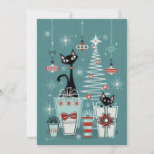 ヴィンテージ子猫クリスマスII - w/赤©studioxtine 招待状 (正面)