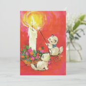 ヴィンテージ子猫照明Aキャンドル シーズンカード (スタンド正面)