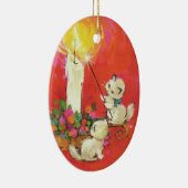 ヴィンテージ子猫照明Aキャンドル セラミックオーナメント (右)