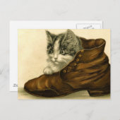 ヴィンテージ子猫 ポストカード (正面/裏面)