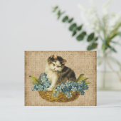 ヴィンテージ子猫 ポストカード (スタンド正面)