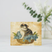 ヴィンテージ子猫 ポストカード (スタンド正面)