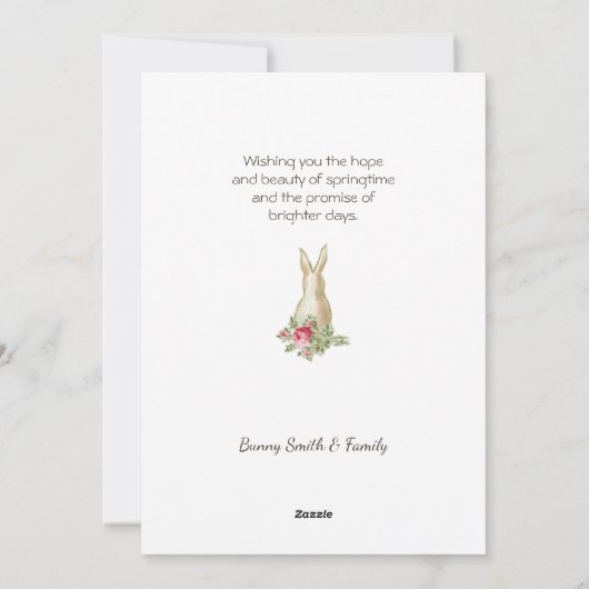 ヴィンテージ子羊とイースターバニー シーズンカード (裏面)