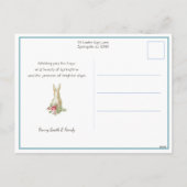 ヴィンテージ子羊とイースターバニー シーズンポストカード (裏面)