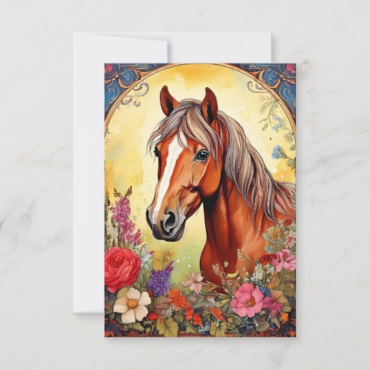 ヴィンテージ子馬 サンキューカード (正面)