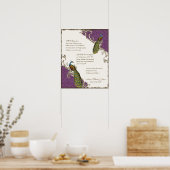 ヴィンテージ孔雀とエッチング結婚- パーソナライズされた ポスター (キッチン)