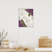 ヴィンテージ孔雀とエッチング結婚- パーソナライズされた ポスター (キッチン)