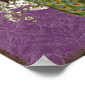 ヴィンテージ孔雀とエッチング結婚- パーソナライズされた ポスター (角)