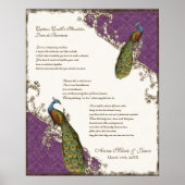 ヴィンテージ孔雀とエッチング結婚- パーソナライズされた ポスター (正面)