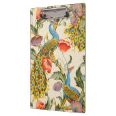 ヴィンテージ孔雀とケシのイラスト クリップボード (左)