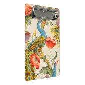 ヴィンテージ孔雀とケシのイラスト ミニクリップボード (アングル)