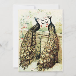 ヴィンテージ孔雀のブライダルティーパーティー 招待状
