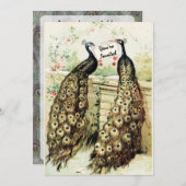 ヴィンテージ孔雀のブライダルティーパーティー 招待状 (正面/裏面)