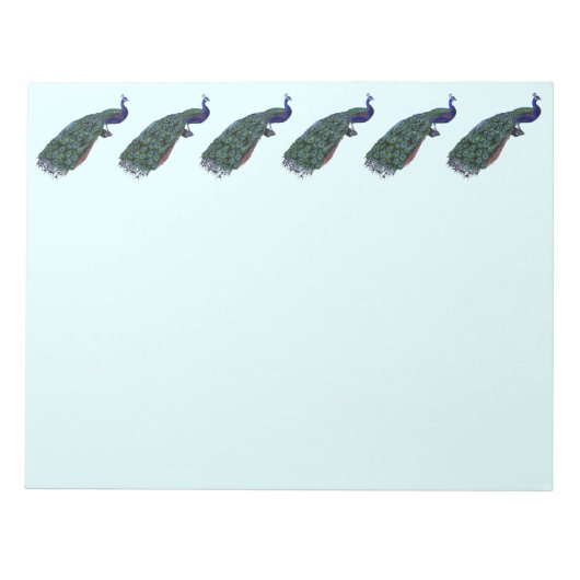 ヴィンテージ孔雀の渦巻き ノートパッド (正面)