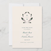 ヴィンテージ孔雀の結婚式の日付を保存 セーブザデート (正面)