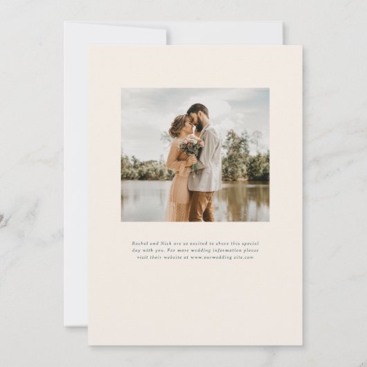 ヴィンテージ孔雀の結婚式の日付を保存 セーブザデート (裏面)