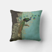 ヴィンテージ孔雀の羽エッチンキッチン – キッチンデコール クッション (裏面)