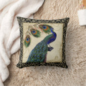 ヴィンテージ孔雀の羽ヴィンテージデコレートデコール クッション (ブランケット)