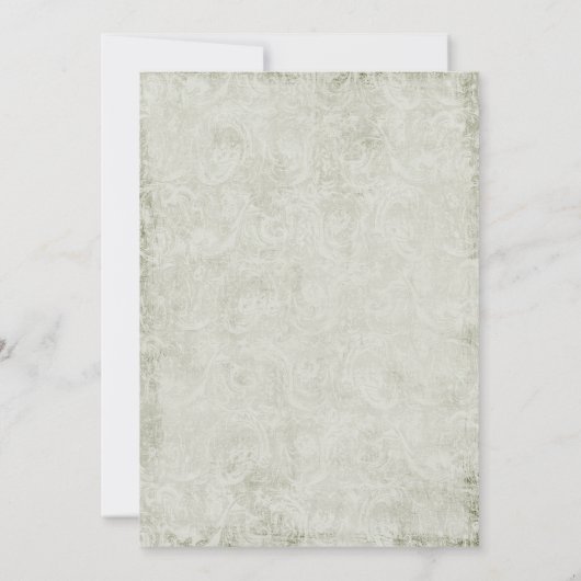 ヴィンテージ孔雀の羽根ブライダルシャワー招待状 招待状 (裏面)